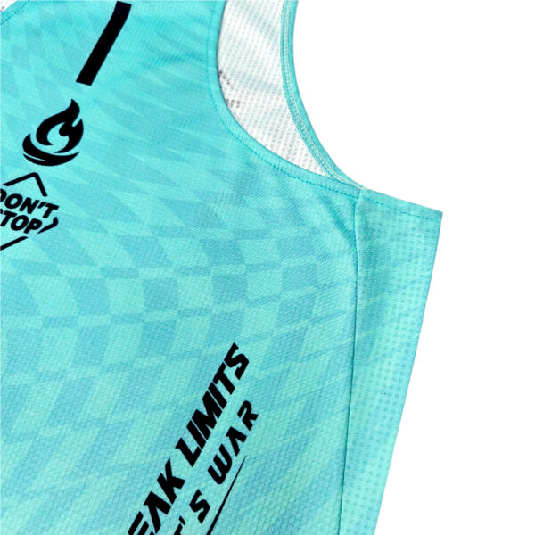 เสื้อวิ่ง เสื้อกล้าม ออกกำเสื้อวิ่ง-ออกกำลังกาย-เสลังกาย รุ่น dont stop สี Glacier Mint - Image 4