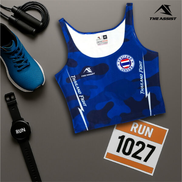 เสื้อวิ่งคร๊อป ออกกำลังกาย เสื้อลำลอง ดิแอสซิสต์ Thailand Fight – Women's Spandex Crop Top - Image 2