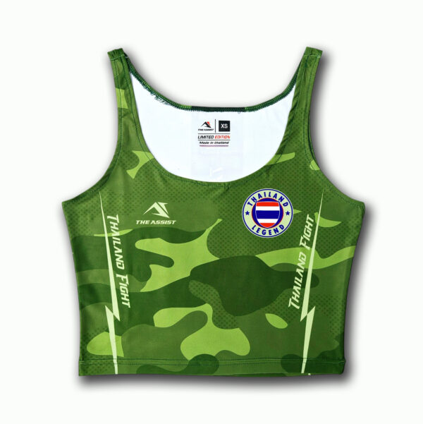 เสื้อวิ่งคร๊อป ออกกำลังกาย เสื้อลำลอง ดิแอสซิสต์ Thailand Fight – Women's Spandex Crop Top - Image 5