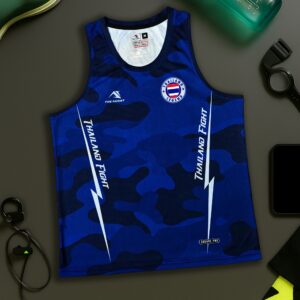 เสื้อวิ่ง ออกกำลังกาย เสื้อลำลอง อิลิส รุ่น thailandFight สีมิดไนท์บลู