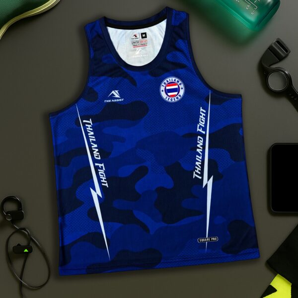 เสื้อวิ่ง ออกกำลังกาย เสื้อลำลอง อิลิส รุ่น thailandFight สีมิดไนท์บลู