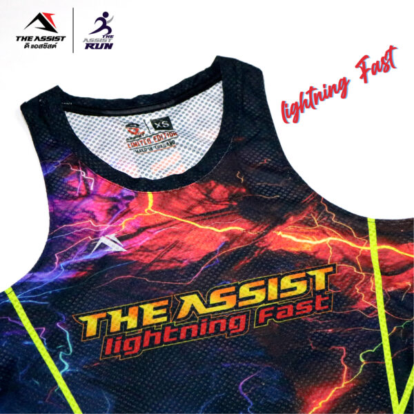 เสื้อวิ่ง เสื้อกล้าม ออกกำลังกาย รุ่น theassist TA202 Lightning Fast