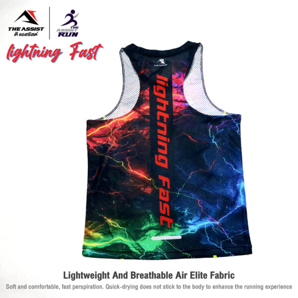 เสื้อวิ่ง เสื้อกล้าม ออกกำลังกาย รุ่น theassist TA202 Lightning Fast