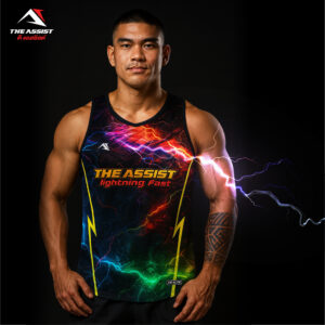 เสื้อวิ่ง เสื้อกล้าม ออกกำลังกาย รุ่น theassist TA202 Lightning Fast