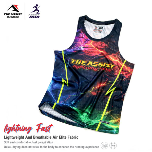 เสื้อวิ่ง เสื้อกล้าม ออกกำลังกาย รุ่น theassist TA202 Lightning Fast